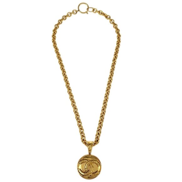 Chanel Gold Medallion Chain Pendant Necklace - Picture 1 of 4